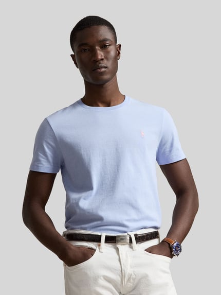 Polo Ralph Lauren Regular Fit T-Shirt aus reiner Baumwolle Hellblau 4