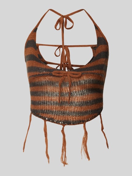 The Ragged Priest Korte top met halter, model 'RELIC' Hazelnoot - 2