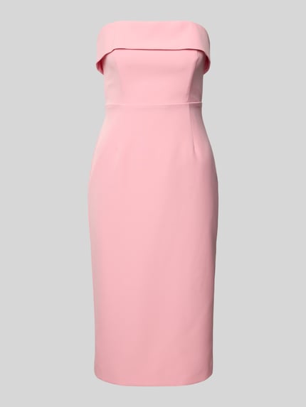 Bardot Knielanges Cocktailkleid mit Reißverschluss auf der Rückseite Hellrosa 2