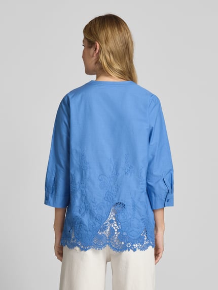 ETERNA Regular fit blouse met motiefstitching Blauw - 5