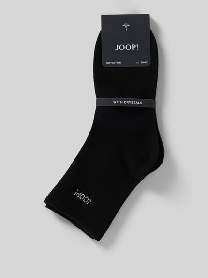 Productfoto, Socken mit Strasssteinbesatz van JOOP!, zwart, mix van katoen en modal, met strass-steentjes, logodetail, elastische band
