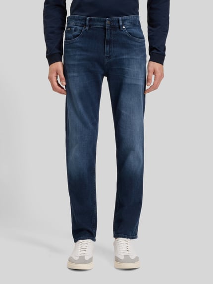 BOSS Regular Fit Jeans aus Baumwoll-Mix Modell 'RE.MAINE' Dunkelblau 4
