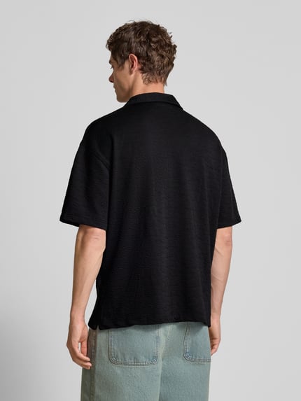 PEGADOR Relaxed fit vrijetijdsoverhemd met structuurmotief, model 'ACADO' Zwart - 5