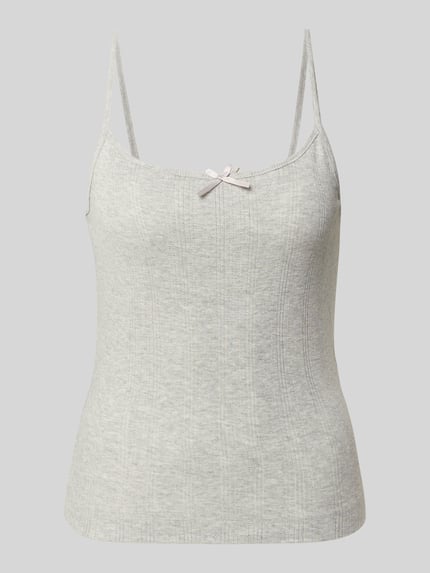 Produktfoto, Regular Fit top uit puur katoen model 'MARIE' van Pieces, look: effen, structuurpatroon, ronde hals, mouwloos, lichtgrijs