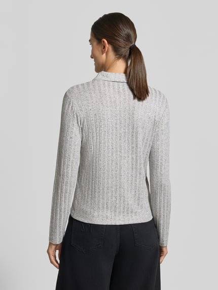 OPUS Langarmshirt mit Hemdkragen Modell 'Sitami' Mittelgrau 5