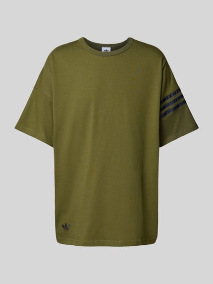 adidas Originals T-Shirt mit Rundhalsausschnitt und Label-Stitching Oliv 2