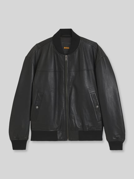 BOSS Orange Regular Fit Lederjacke aus echtem Lammleder Modell 'Jokans' Black 2