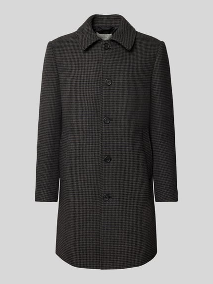 Selected Regular fit lange wollen jas met platte kraag, model 'ARCHIVE' Donkergrijs - 2