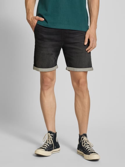 JACK & JONES Korte regular fit jeans met elastische band, model 'RICK' Donkergrijs - 4