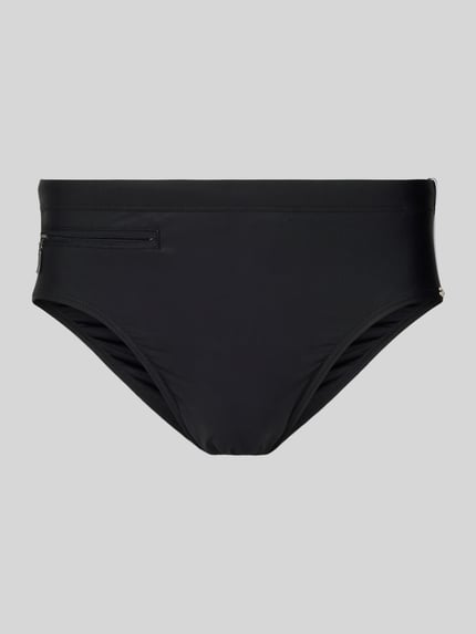 SCHIESSER Slim fit zwembroek met ritszak Zwart - 1