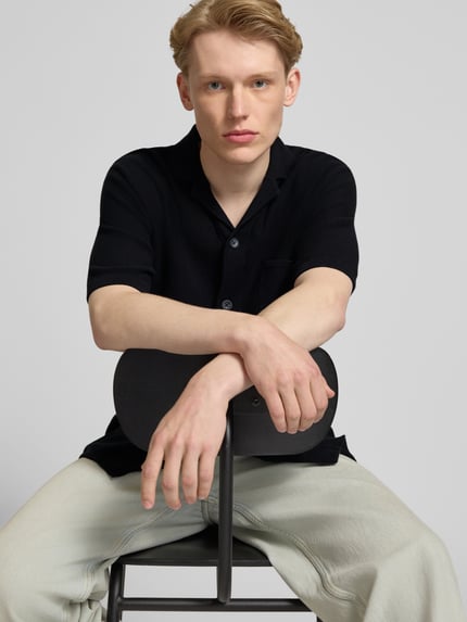 ONLY & SONS Koszula casualowa o kroju regular fit z kołnierzem z połami model ‘TONY’ Czarny 3