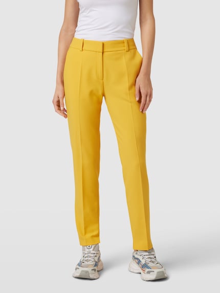 HUGO Regular fit pantalon met bandplooien, model 'Hetana' Donkergeel - 4