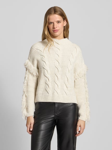ONLY Regular Fit Strickpullover mit Fransen Modell 'HOLLY' Offwhite 4
