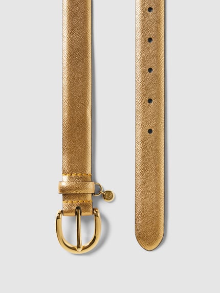 Lauren Ralph Lauren Riem met labeldetail, model 'CHARM' Goud gemêleerd - 3