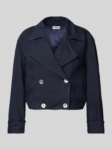 Marella Regular fit blazer van linnen, model 'FLAVIO' Marineblauw - 2