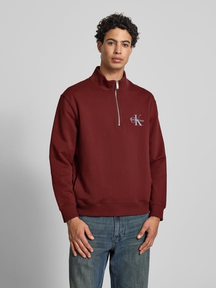 Calvin Klein Jeans Regular Fit Sweatshirt mit Logo-Stitching Modell 'Terry' Rot 4