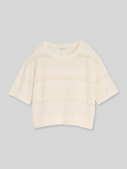 Tom Tailor Denim Relaxed Fit Pullover in Strickoptik Offwhite 2