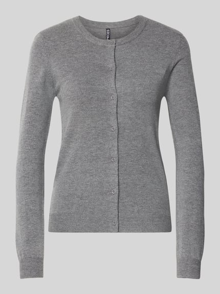 PIECES Kurtka o kroju slim fit z dzianiny z mieszanki wiskozy model ‘NORA’ Średnioszary melanż 2