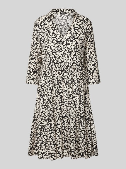 OPUS Knielanges Kleid im Stufen-Look Modell 'Walari' BLACK 2
