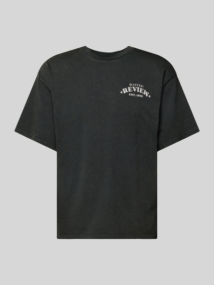 REVIEW T-shirt z nadrukiem z logo Antracytowy 2