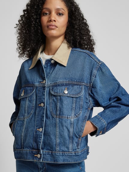 MANGO Jeansjacke mit Umlegekragen Modell 'ROOSTER' Hellblau 3