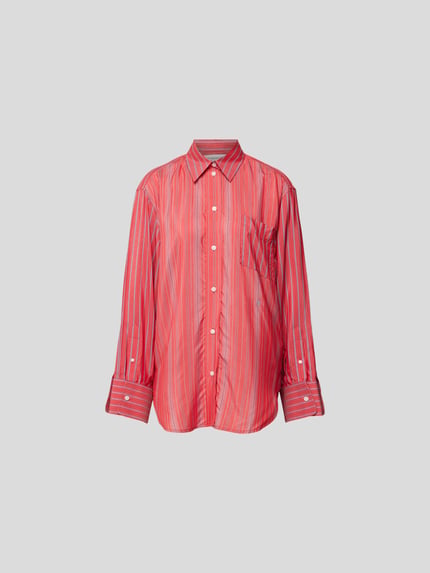 Victoria Beckham overhemdblouse met streepmotief Felroze - 2