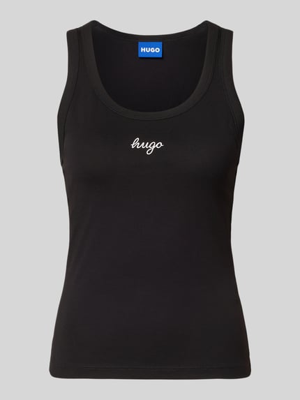 Produktfoto, czarny top Regular Fit Tanktop aus Baumwoll-Mix model 'Damatank_B' od HUGO, damski, gładka faktura, HUGO Blue
