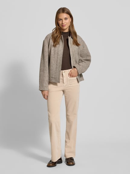 OPUS PANTS Flared fit corduroy broek met klepzakken, model 'Melly' Zand - 1
