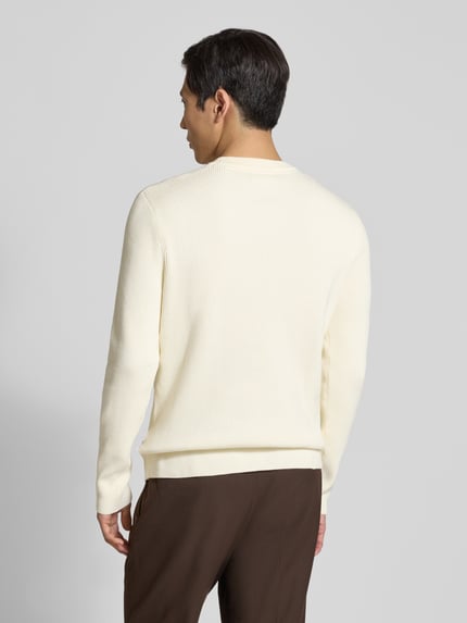Lindbergh Relaxed Fit Strickpullover mit Rundhalsausschnitt Weiss 5