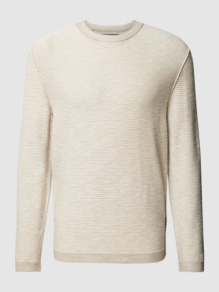 Marc O'Polo Regular Fit Strickpullover aus Baumwoll-Leinen-Mix Offwhite 2
