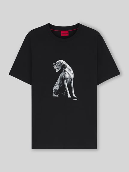HUGO Regular Fit T-Shirt aus reiner Baumwolle Black 2