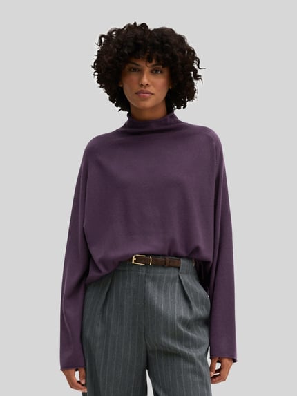 Marc O'Polo Rollkragenpullover mit Mock Neck Pflaume 4