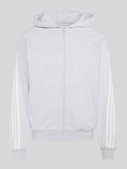 adidas Sportswear Bluza rozpinana o kroju relaxed fit z czystej bawełny z kapturem Jasnoszary 2