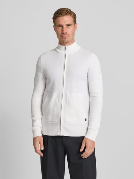 JOOP! COLLECTION Regular fit gebreid jack van puur katoen model 'Widor' Beige - 4