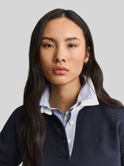 GANT Sweatshirt mit Polokragen RUGGER SWEAT Marine 3