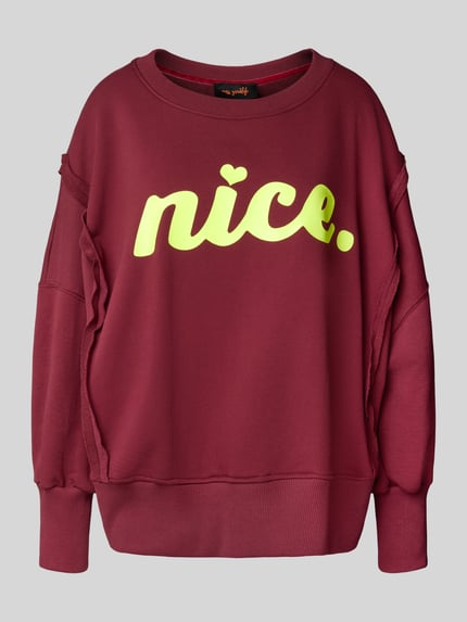 miss goodlife Relaxed fit sweatshirt met statementprint en ronde hals Bordeaux - 2