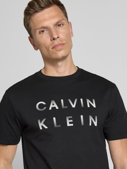 CK Calvin Klein T-Shirt mit Label-Print Black 3