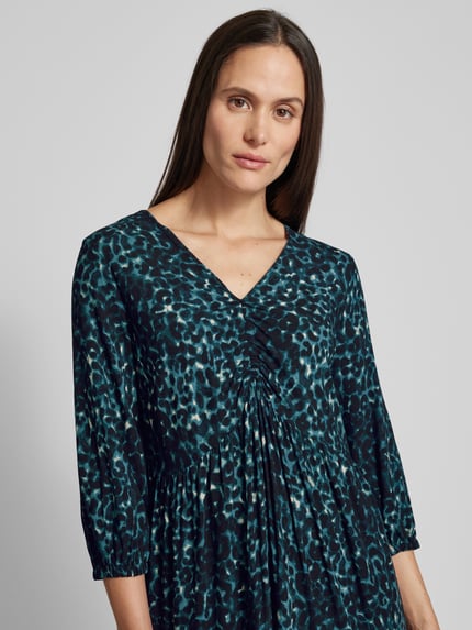 zero Knielanges Kleid mit V-Ausschnitt Lagune 3