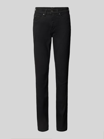 Produktfoto, Skinny Jeans mit 5-Pocket-Design Modell 'DREAM' von MAC in Schwarz, Baumwoll-Mix mit Stretch-Anteil, Skinny-Fit, glatte Textur.
