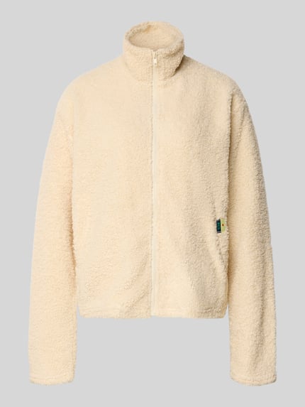 PIECES kurtka teddy o kroju regular fit z bocznymi wpuszczanymi kieszeniami model 'KATTY' Piaskowy 2
