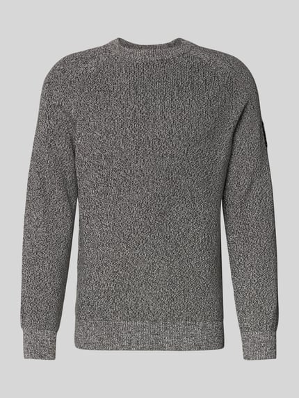 Tom Tailor Denim Regular Fit Strickpullover aus reiner Baumwolle Anthrazit Melange 2