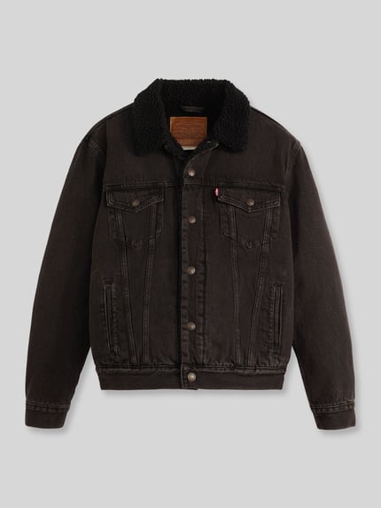 Levi's® Regular Fit Jeansjacke aus reiner Baumwolle BLACK 1