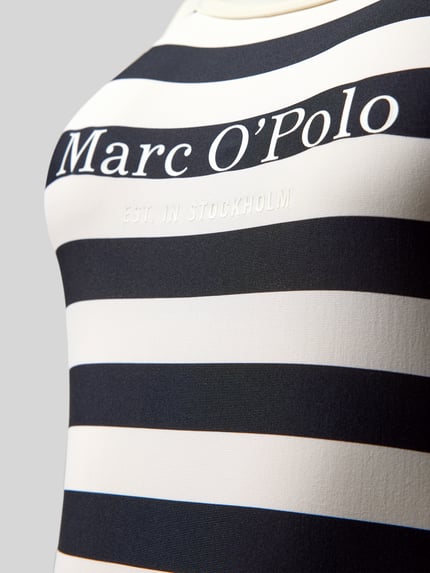 Marc O'Polo Kostium kąpielowy z nadrukiem z logo model ‘Classic’ Czarny 2