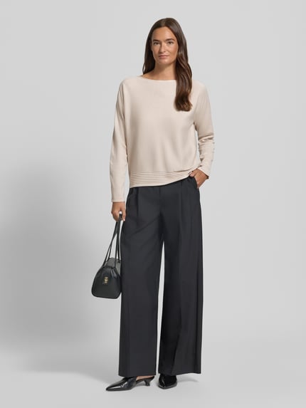 s.Oliver BLACK LABEL relaxed fit pullover van viscosemix Beige - 1