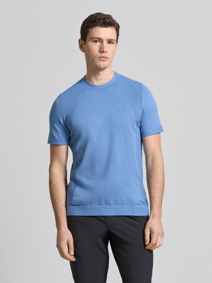 BOSS Green Regular Fit T-Shirt aus Baumwoll-Mix Modell 'MOMENTUM-LITE' Blau 4
