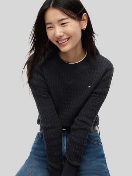 Tommy Hilfiger Regular fit pullover van pure katoen ' Donkergrijs - 3