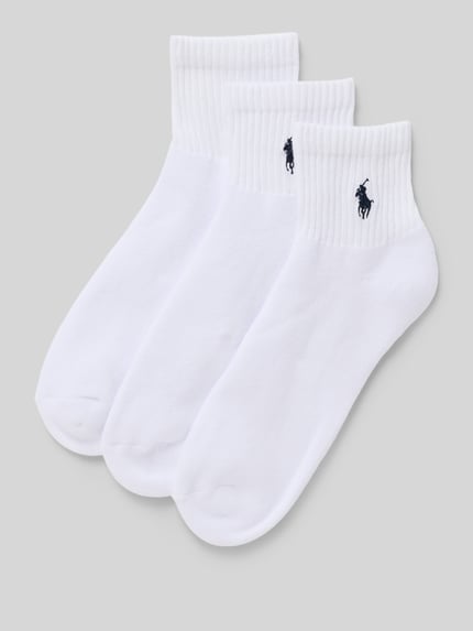 Produktfoto, Socken aus Baumwoll-Mix im 3er Pack von Polo Ralph Lauren Underwear, Optik: Unifarben, Logo-Detail, Bundabschluss: Elastisch, Materialverarbeitung: Rippstrick, Multipack:3er-Pack