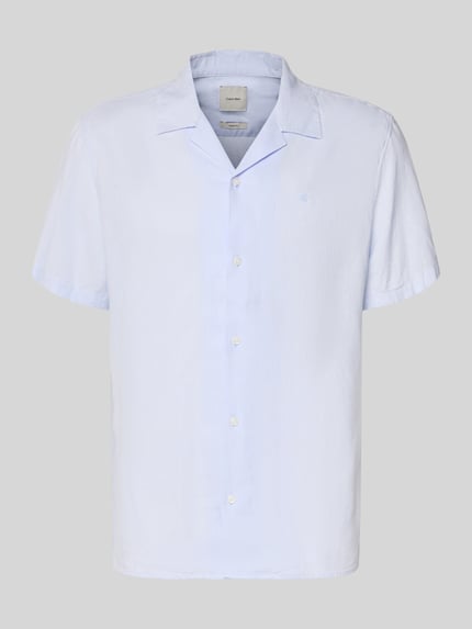 CK Calvin Klein regular fit vrijetijdsoverhemd van mix van linnen en lyocell Hemelsblauw - 2