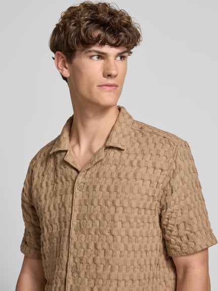 ONLY & SONS Freizeithemd mit Knopfleiste Modell 'BRADDOCK' Beige 3