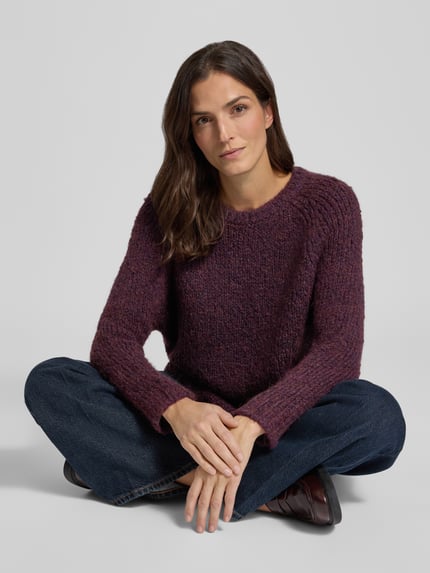 Smith and Soul Gebreide pullover met ronde hals Bordeaux - 3